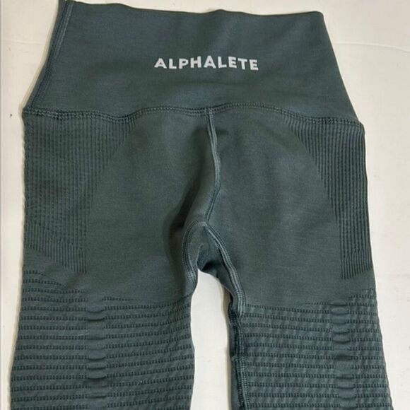 NWOT Alphalete Dark Forest Green Halo Athletic Contour Leggings in Urban Chic XS - Picture 6 of 8
